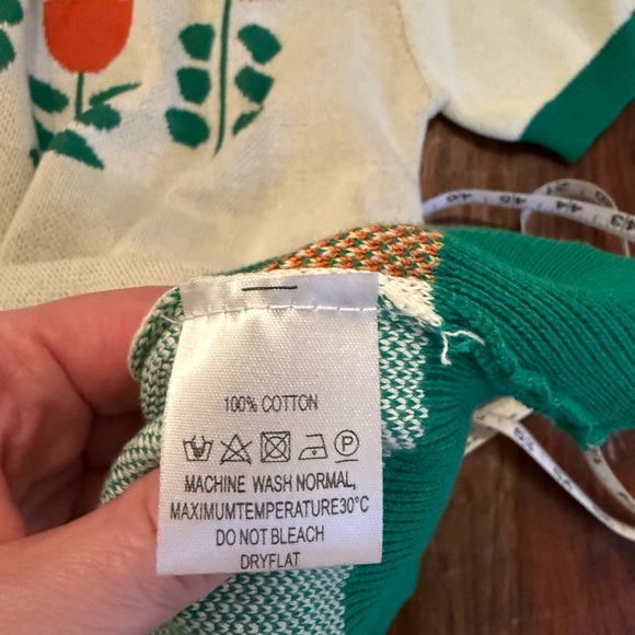 ✨NWT OXKnit Vintage Inspired Flower Knitted Top XL - Picture 6 of 8